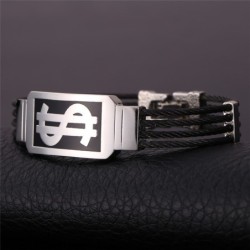 US Dollar pattern bracelet - 316L stainless steelBracelets