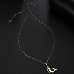 Jumping dolphin pendant - with chain - stainless steelNecklaces