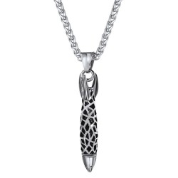 Bullet shaped pendant - with necklace - stainless steelNecklaces