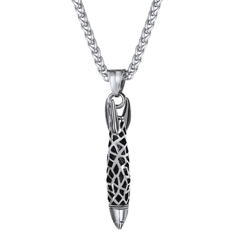 Bullet shaped pendant - with necklace - stainless steelNecklaces
