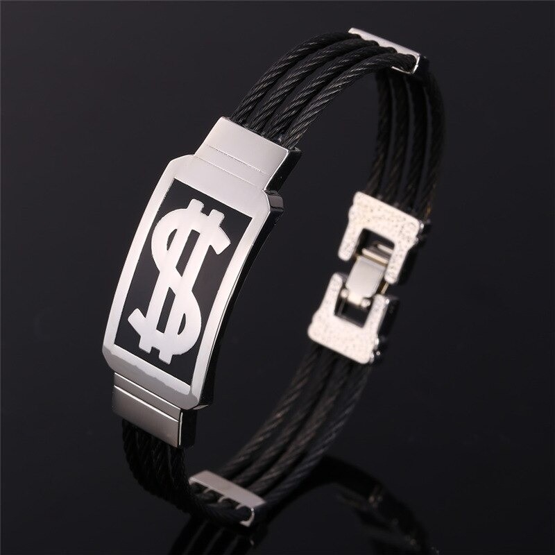 US Dollar pattern bracelet - 316L stainless steelBracelets