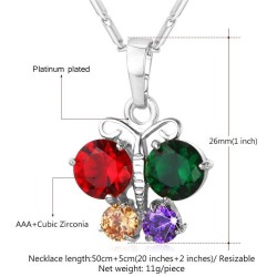 Butterfly shaped pendant with crystals - elegant necklaceNecklaces