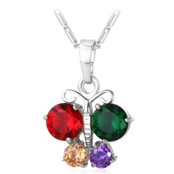 Butterfly shaped pendant with crystals - elegant necklaceNecklaces