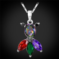 Elegant necklace with colorful crystal fishNecklaces