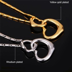 Fashionable necklace with double heart pendantNecklaces