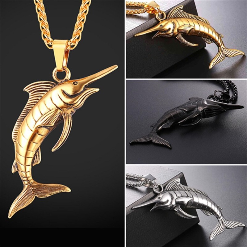 Necklace with swordfish - stainless steel - unisexNecklaces