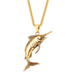 Necklace with swordfish - stainless steel - unisexNecklaces