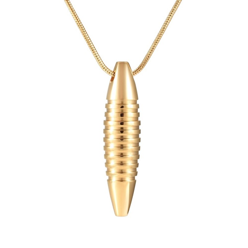 Necklace with bullet shaped pendant - memorial cremation ash holder - mini urn - openableNecklaces