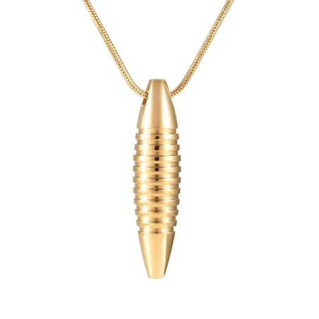 Necklace with bullet shaped pendant - memorial cremation ash holder - mini urn - openableNecklaces