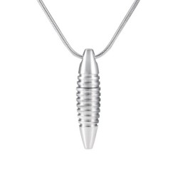 Necklace with bullet shaped pendant - memorial cremation ash holder - mini urn - openableNecklaces