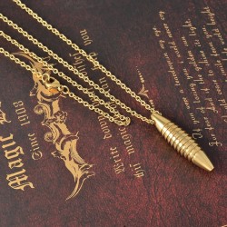 Necklace with bullet shaped pendant - memorial cremation ash holder - mini urn - openableNecklaces