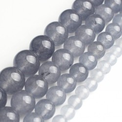Natural stone - grey ice chalcedony jades - loose round beads - for jewelry makingMen's Jewellery