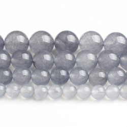 Natural stone - grey ice chalcedony jades - loose round beads - for jewelry makingMen's Jewellery
