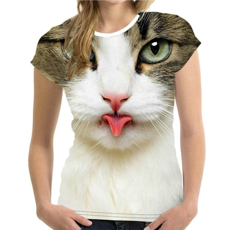 Classic short sleeve t-shirt - 3D cat printed - unisexBlouses & shirts