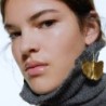 Leaves shaped gold earrings - metalEarrings