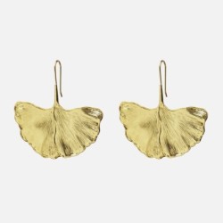 Leaves shaped gold earrings - metalEarrings