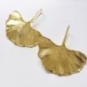 Leaves shaped gold earrings - metalEarrings