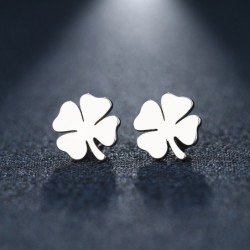 Four leaf clover stud earrings - gold / silverEarrings