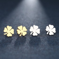 Four leaf clover stud earrings - gold / silverEarrings