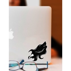 Vinyl car black sticker - howling wolf - waterproof - all purposeStickers