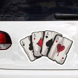 Car vinyl sticker - Aces playing cards - waterproofStickers