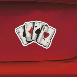 Car vinyl sticker - Aces playing cards - waterproofStickers