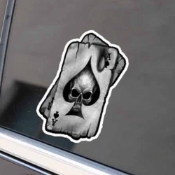 Reflective car / motorcycle sticker - skull / Aces cardsStickers