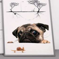 Car window sticker - vinyl - waterproof - dog with a snailStickers