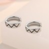 Fashionable small round earrings - with black pattern - 925 sterling silverEarrings