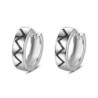 Fashionable small round earrings - with black pattern - 925 sterling silverEarrings