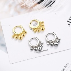 Gold / silver round earrings with beads - 925 sterling silverEarrings