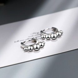 Gold / silver round earrings with beads - 925 sterling silverEarrings