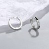 Round earrings with black opal / crystals - 925 sterling silverEarrings