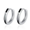 Round earrings with black opal / crystals - 925 sterling silverEarrings