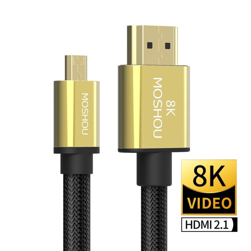 Micro HDMI to HDMI cable - 2.1 3D 8K 1080P - high speed - for GoPro Hero 7 6 5 / Sony A6000 / Nikon / Canon camerasCables Micro HDMI to HDMI cable - 2.1 3D 8K 1080P - high speed - for GoPro Hero 7 6 5 / Sony A6000 / Nikon / Canon camerasCables