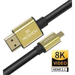 Micro HDMI to HDMI cable - 2.1 3D 8K 1080P - high speed - for GoPro Hero 7 6 5 / Sony A6000 / Nikon / Canon camerasCables
