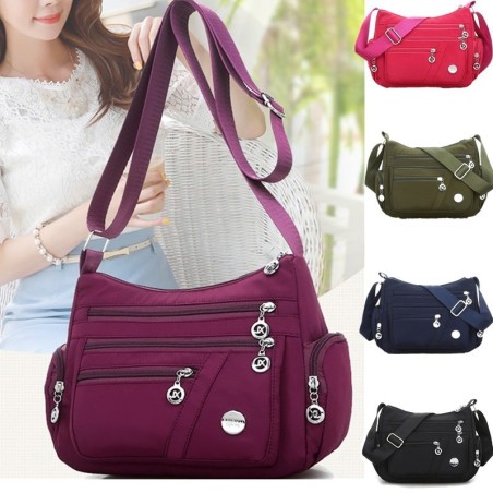 Fashionable shoulder bag - with zipper - large capacity - nylon - waterproofBags