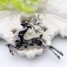 Fashionable brooch with black crystal deerBrooches