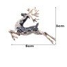 Fashionable brooch with black crystal deerBrooches