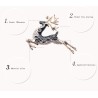 Fashionable brooch with black crystal deerBrooches