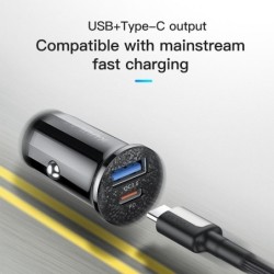 Mini - dual USB car charger - quick charge - type-C - 48W - QC3.0 PD3.0Interior accessories