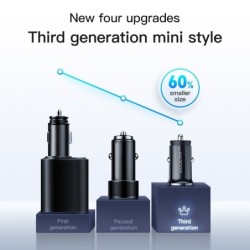 Mini - dual USB car charger - quick charge - type-C - 48W - QC3.0 PD3.0Interior accessories