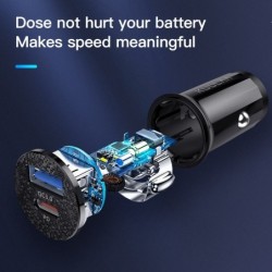 Mini - dual USB car charger - quick charge - type-C - 48W - QC3.0 PD3.0Interior accessories