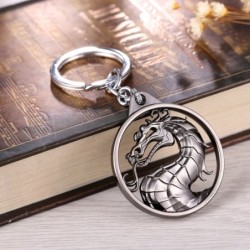 Round metal keychain with dragonKeyrings