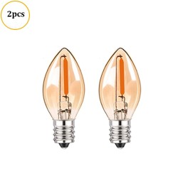 C7 - mini LED night light bulb - candle type - amber glass - E12 / E14 - 0.5WE14