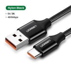 Ugreen - USB type-C cable - fast charging - 6A / 5A - 100W - 480MbpsCables