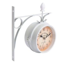 Antique wall clock - double-sided - white ironClocks