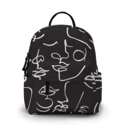 Trendy mini backpack - waterproof - abstract face printedBackpacks