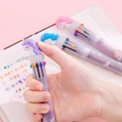 Multi coloured gel pen - with flamingo - 10 ink colorsPens & Pencils