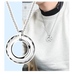 Fashionable round tungsten pendant - with titanium steel necklaceNecklaces